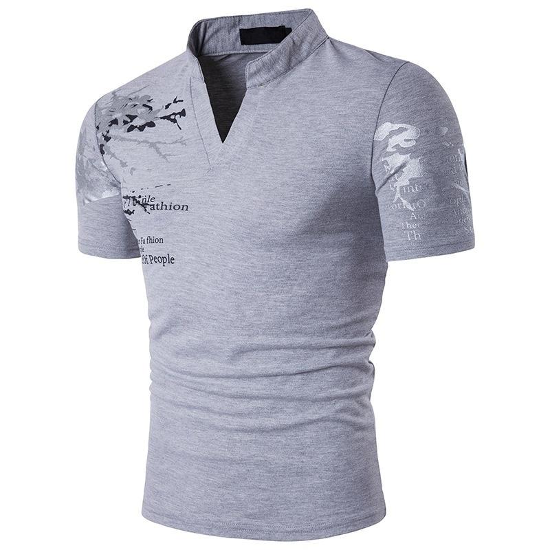 YiShun Heren T-shirt T-shirt met korte mouwen Heren sport-t-shirt V-hals Tees Zomershirts M
