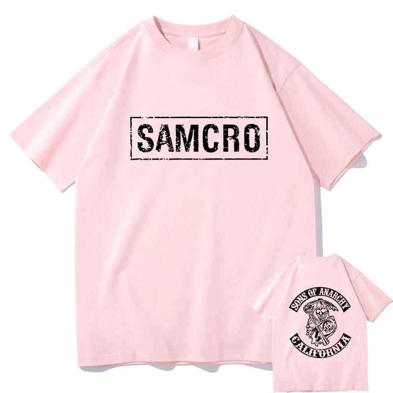 The second face a man Sons of Anarchy SAMCRO Dubbelzijdig Print T-shirt Mannen Womnen Mode Hip Hop Rock Tees Korte Mouw Zomer Katoenen T shirts Tops S