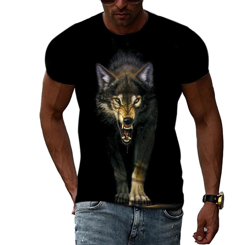 ETST WENDY 05 Mode Hip Hop 3D Animal Wolf Mannen t-shirt Zomer Trendly Casual Persoonlijkheid Gedrukt grafische t-shirts O-hals Korte Mouw Tees M