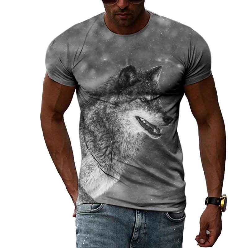 ETST WENDY 05 Mode Hip Hop 3D Animal Wolf Mannen t-shirt Zomer Trendly Casual Persoonlijkheid Gedrukt grafische t-shirts O-hals Korte Mouw Tees L