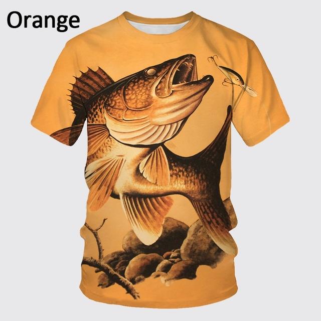 Xin nan zhuang Zomer Vissersliefhebbers 3D Gedrukt Vispatroon T-shirt Woeste Vis Karper T-shirt Met Korte Mouwen Ronde Hals T-shirt XXXL