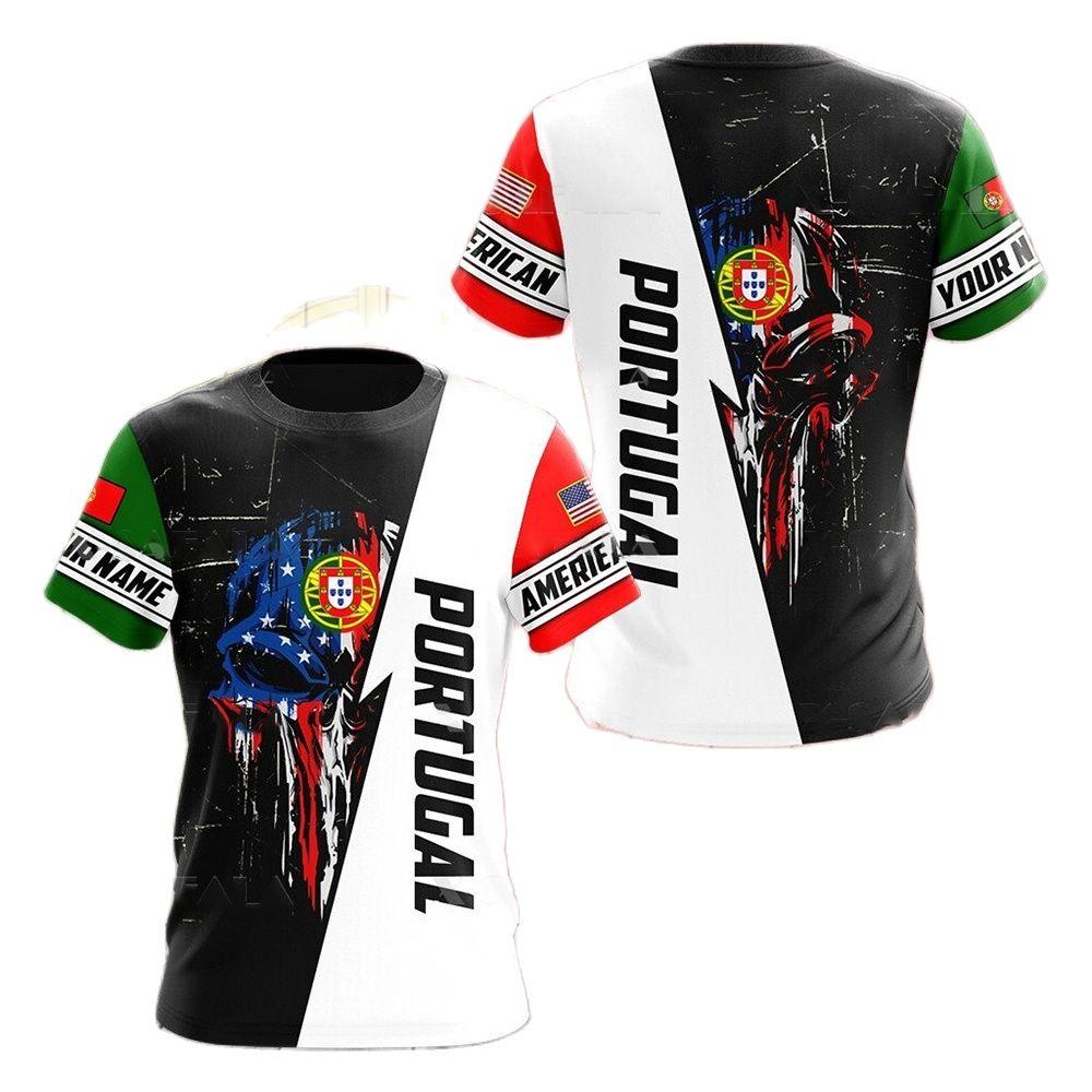 Baibao QIQI Portugal heren T-shirt vlag kleur nationaal embleem afdrukken unisex kleding zomer O hals korte mouw Memorial shirt herenkleding L