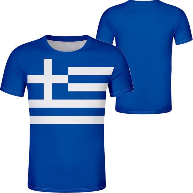 Baibao QIQI Hellas T-shirt voor heren Geometrische lijn Griekse vlag Nationaal embleem Gedrukt heren T-shirt Grote straat Casual heren T-shirt XXXL