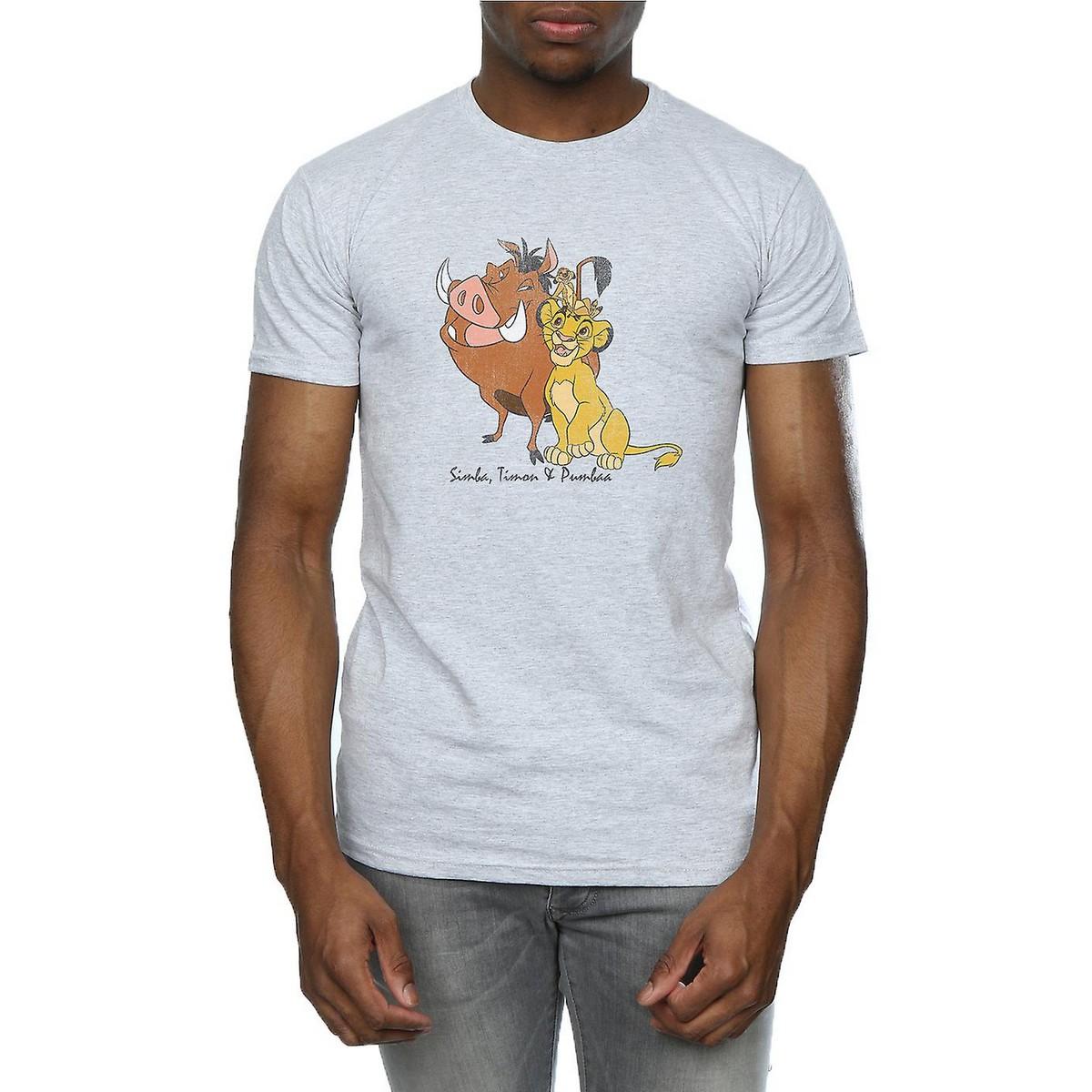 The Lion King Het Lion King heren klassieke Simba Timon & Pumbaa Heather T-shirt XXL