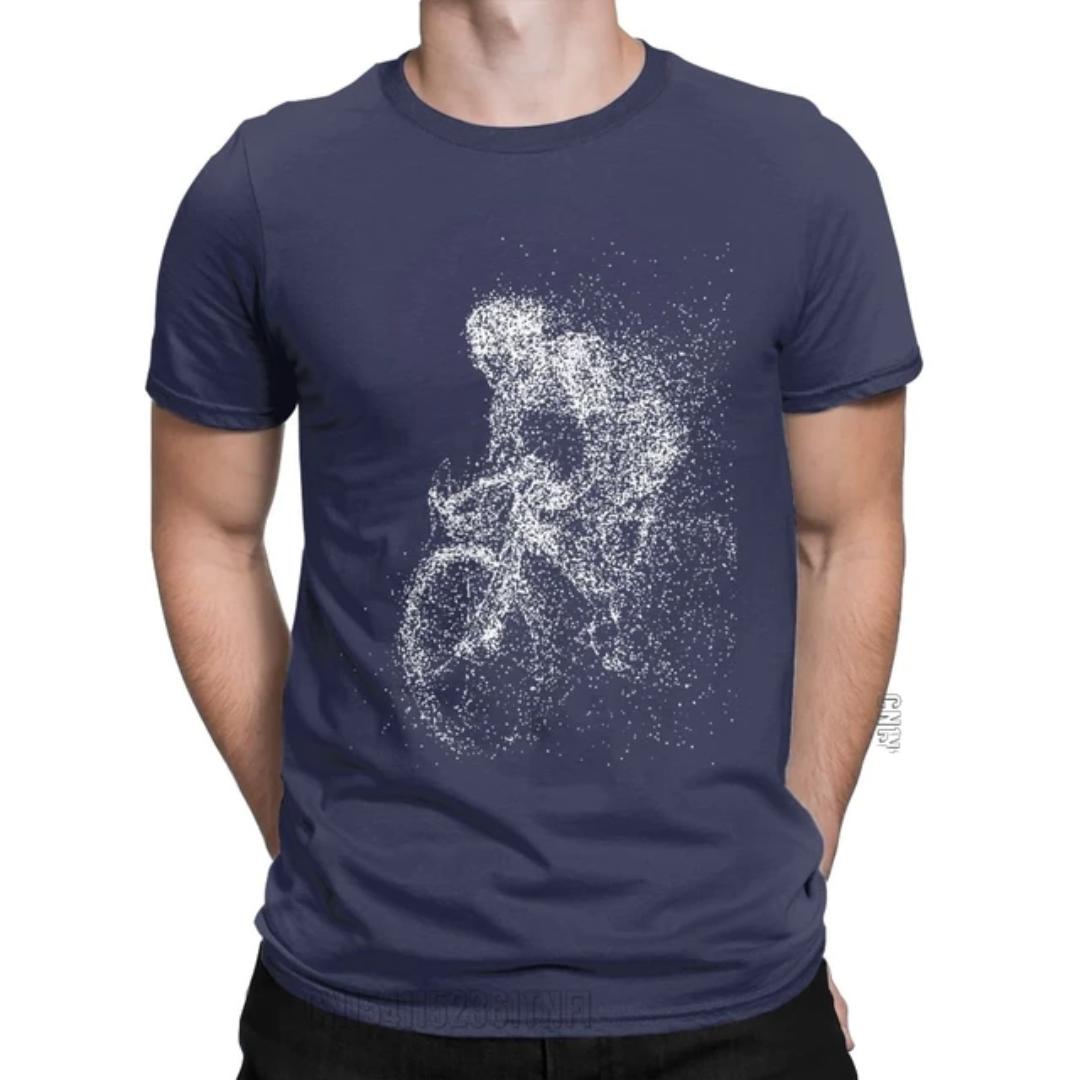 Kukebang T-shirts voor heren Mountainbikefietsplezier Pure 3D-print T-shirts Klassieke oversized T-shirts met korte mouwen Tops met ronde hals L