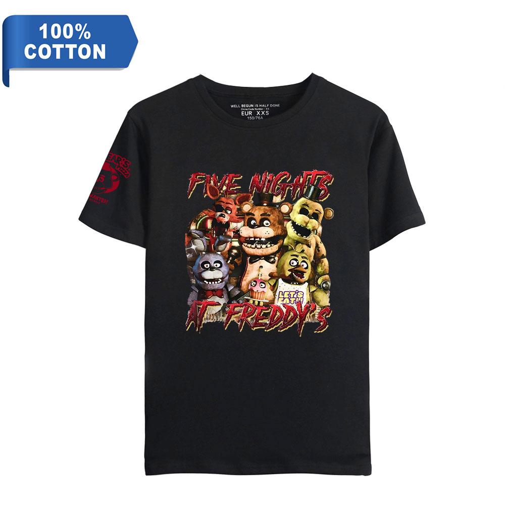 TOP COOL FASHION Grappige vijf nachten bij Freddy's Anime Gym T-shirts grafisch katoenen streetwear verjaardagscadeaus met korte mouwen T-shirt M
