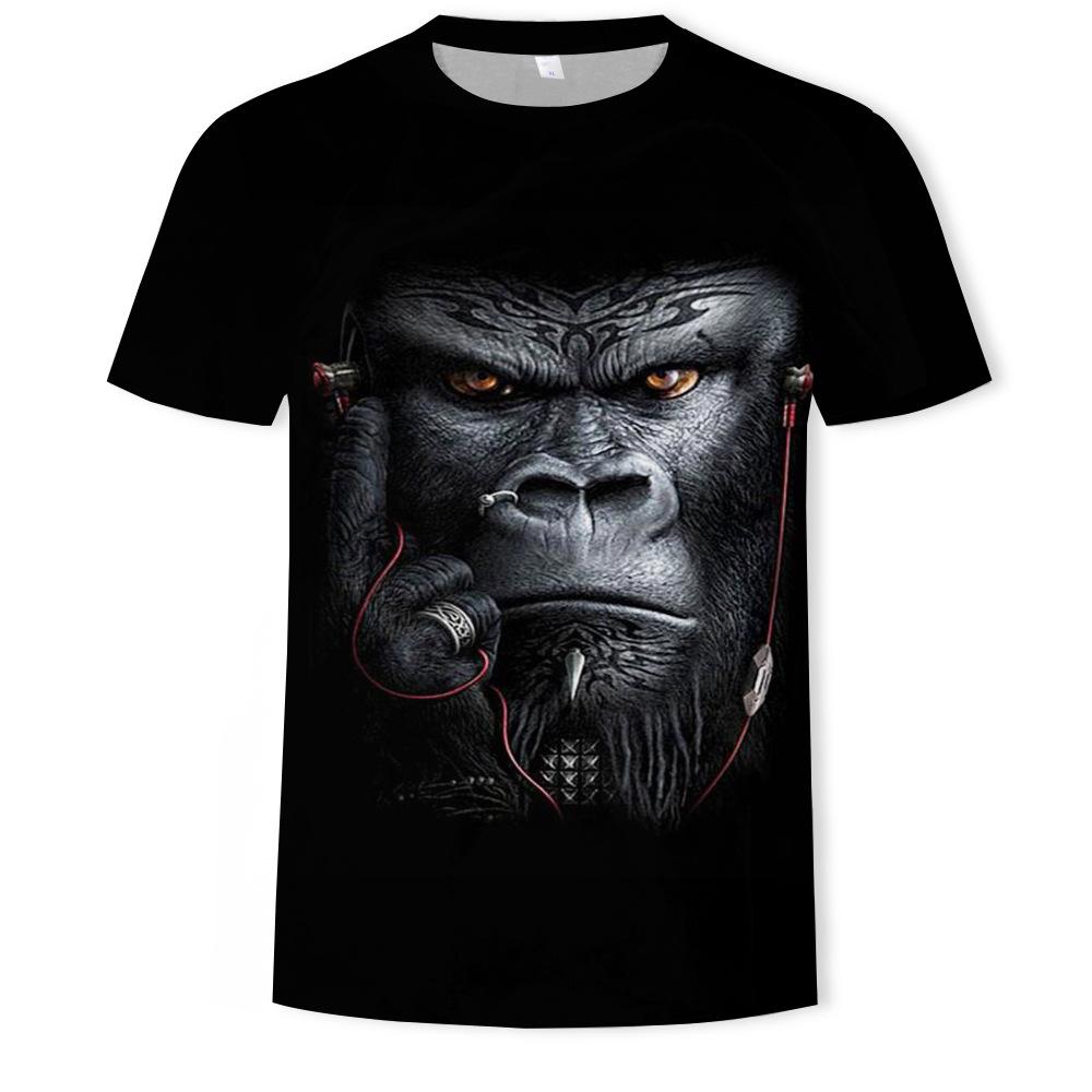 BOLIV MODA Monkey Gorilla heren T-shirt 3D digitaal bedrukte top met korte mouwen zomer tees shirts heren 3XL