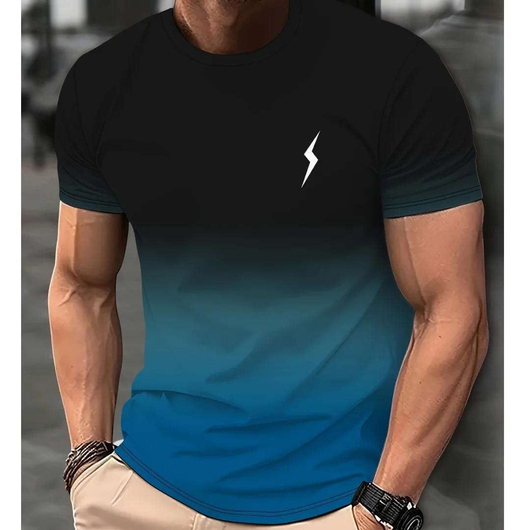 ETST 03 2024 Casual Heren T-shirts Lente Kleding Ombre Shirts Oversized Korte Mouw Tops Jongens Tees 5XL Vintage Voor Heren T-shirts XL