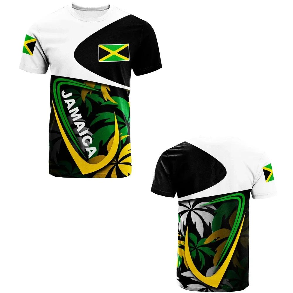 Xuhaijian02 Jamaicaanse vlag 3D T-shirt voor heren Voetbalshirt Nationaal embleem T-shirts Voetbalteamkleding L