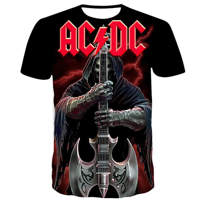 Laoxu Nieuwe mode zomer 3D heren metal rock band bedrukt T-shirt casual dames en heren hiphop o-hals sport plus size tops 100/6xl XXL blauw