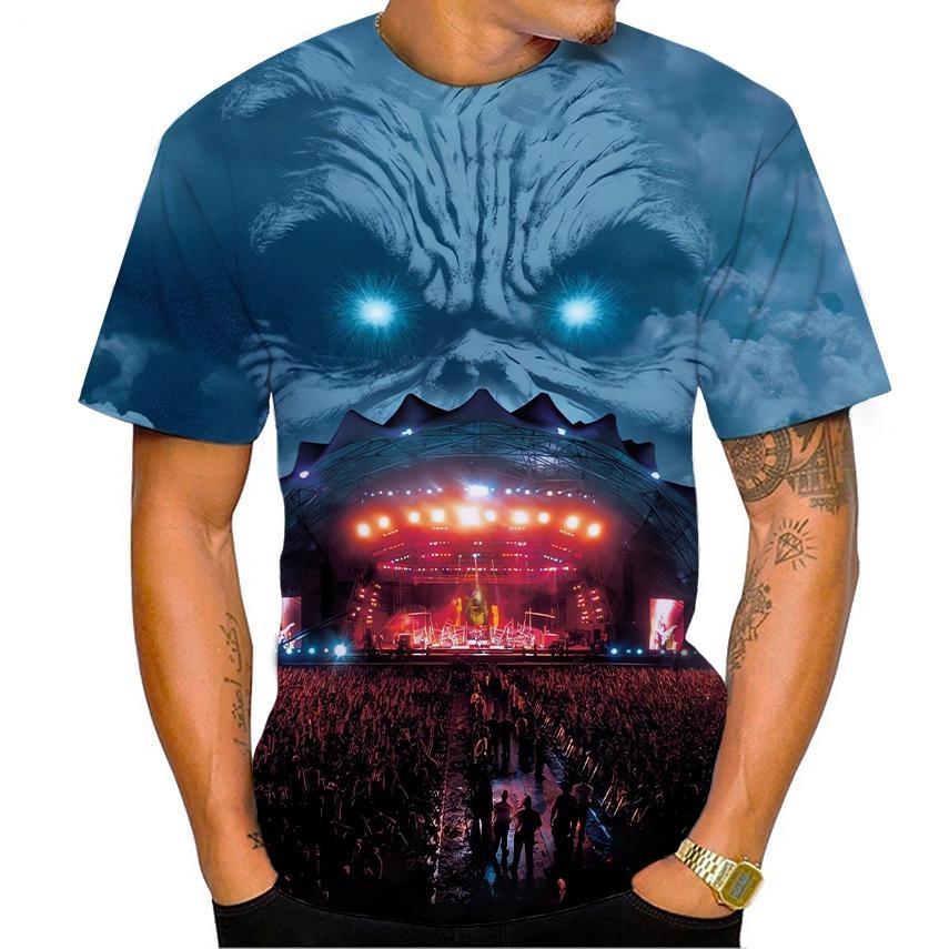 ETST WENDY 005 Hot sale nieuwe levende doden 3D-print t-shirt rockmuziek ronde hals korte mouw heavy metal mode casual unisex tops XL