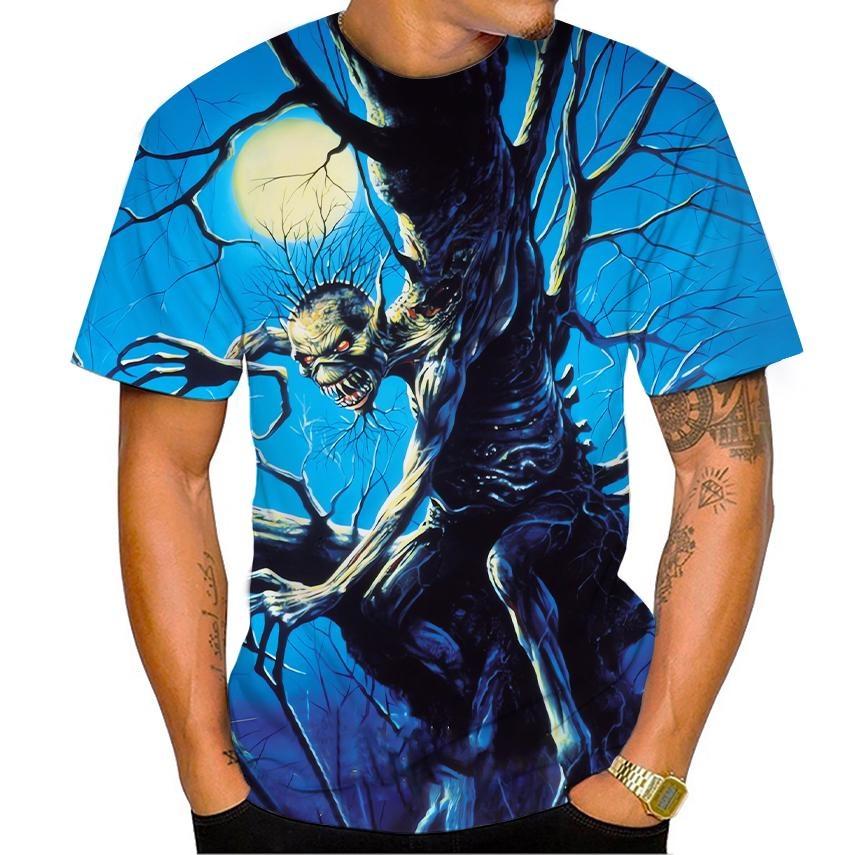 ETST WENDY 005 Hot sale nieuwe levende doden 3D-print t-shirt rockmuziek ronde hals korte mouw heavy metal mode casual unisex tops XL