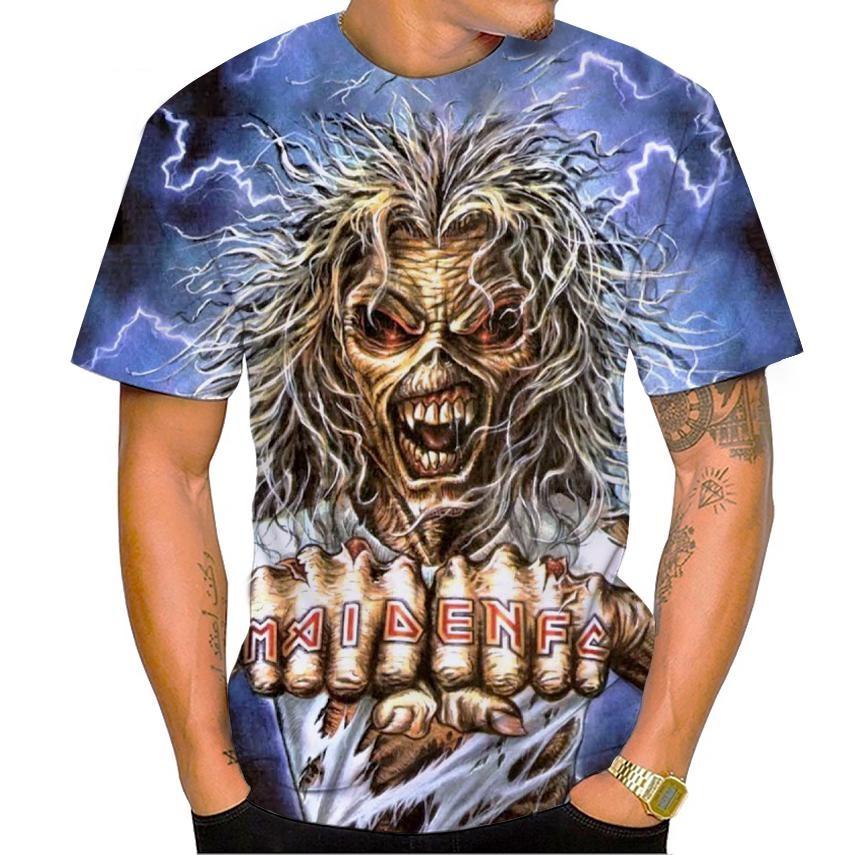 ETST WENDY 005 Hot sale nieuwe levende doden 3D-print t-shirt rockmuziek ronde hals korte mouw heavy metal mode casual unisex tops L