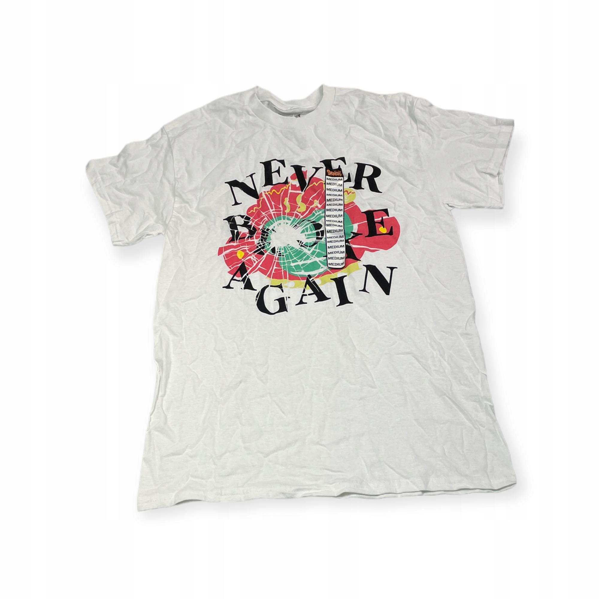 Outletup-clothes Koszulka T-shirt męski okrągły dekolt SPENCER'S NEVER BROKE AGAIN M