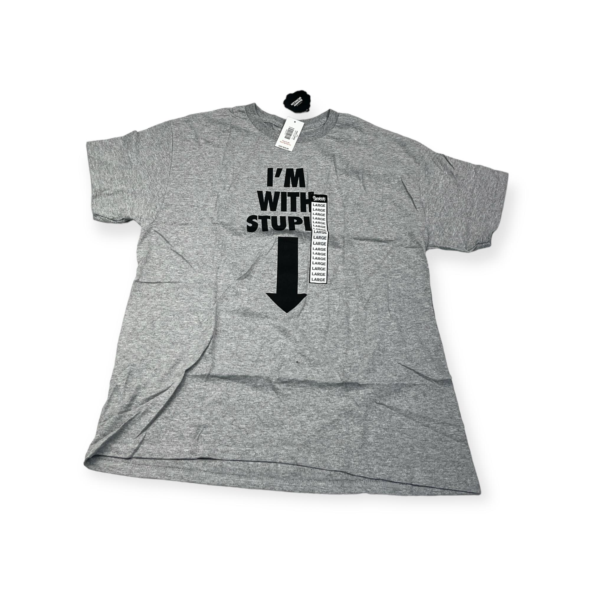 Outletup-clothes Koszulka T-shirt męski okrągły dekolt SPENCER'S nadruk L