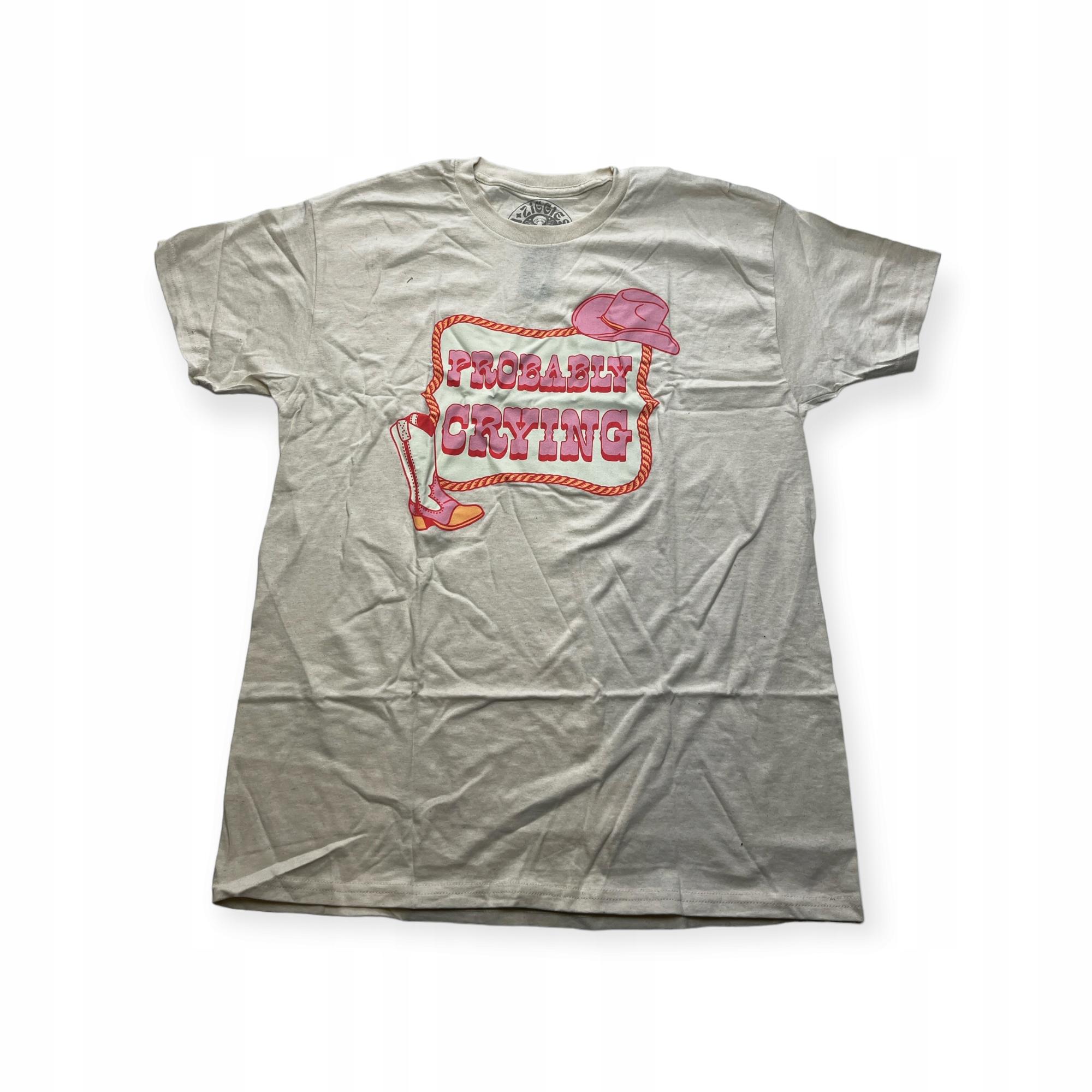 Outletup-clothes Koszulka T-shirt męski okrągły dekolt SPENCER'S nadruk L