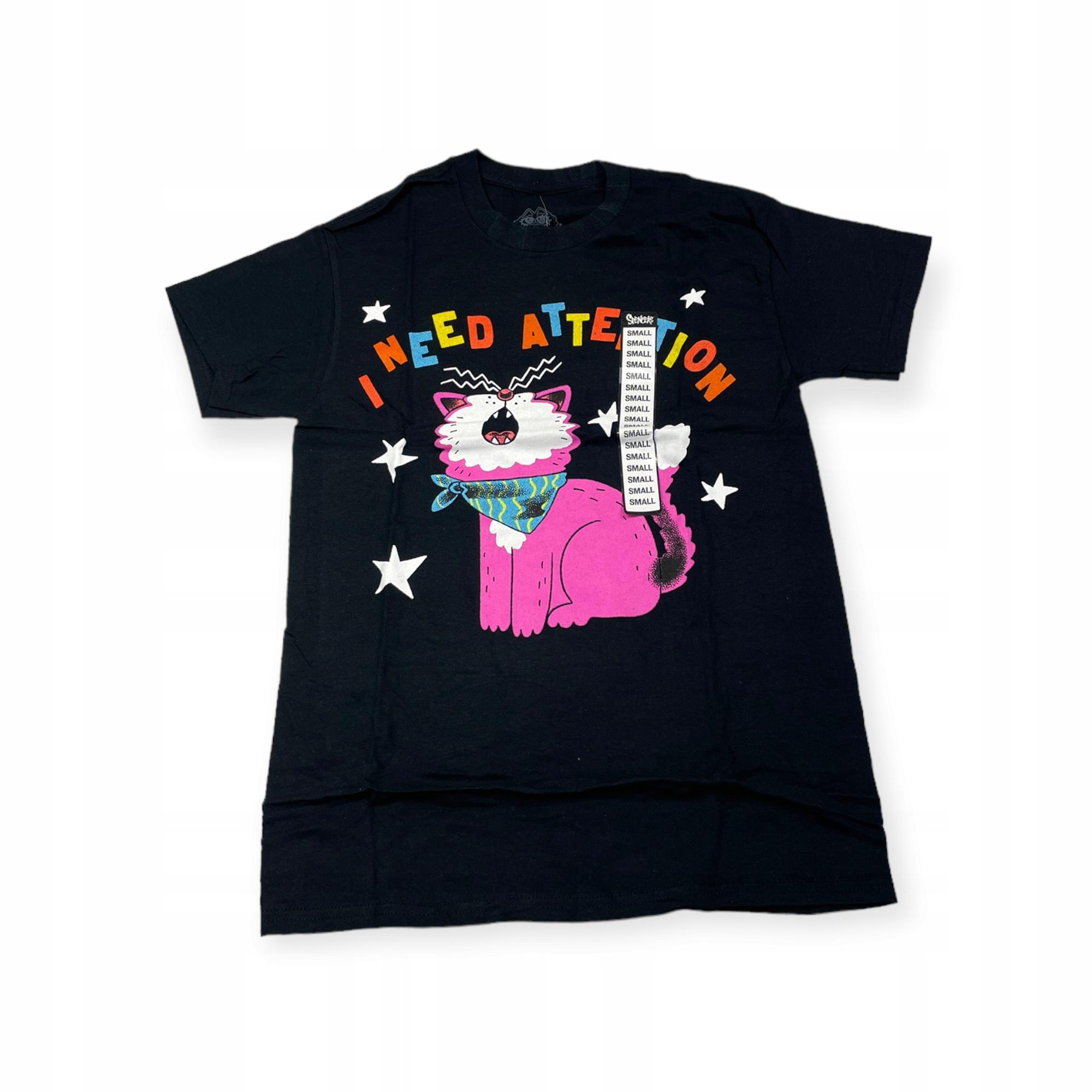 Outletup-clothes Koszulka T-shirt męski okrągły dekolt SPENCER'S PINKGABBERCAT M