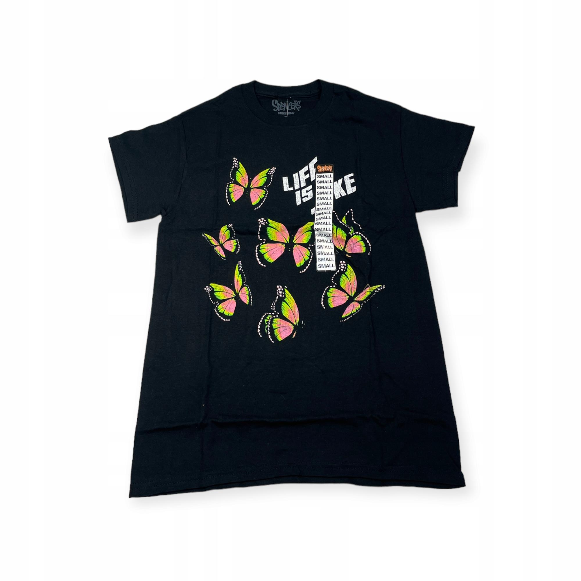 Outletup-clothes Koszulka T-shirt męski okrągły dekolt SPENCER'S NADRUK S