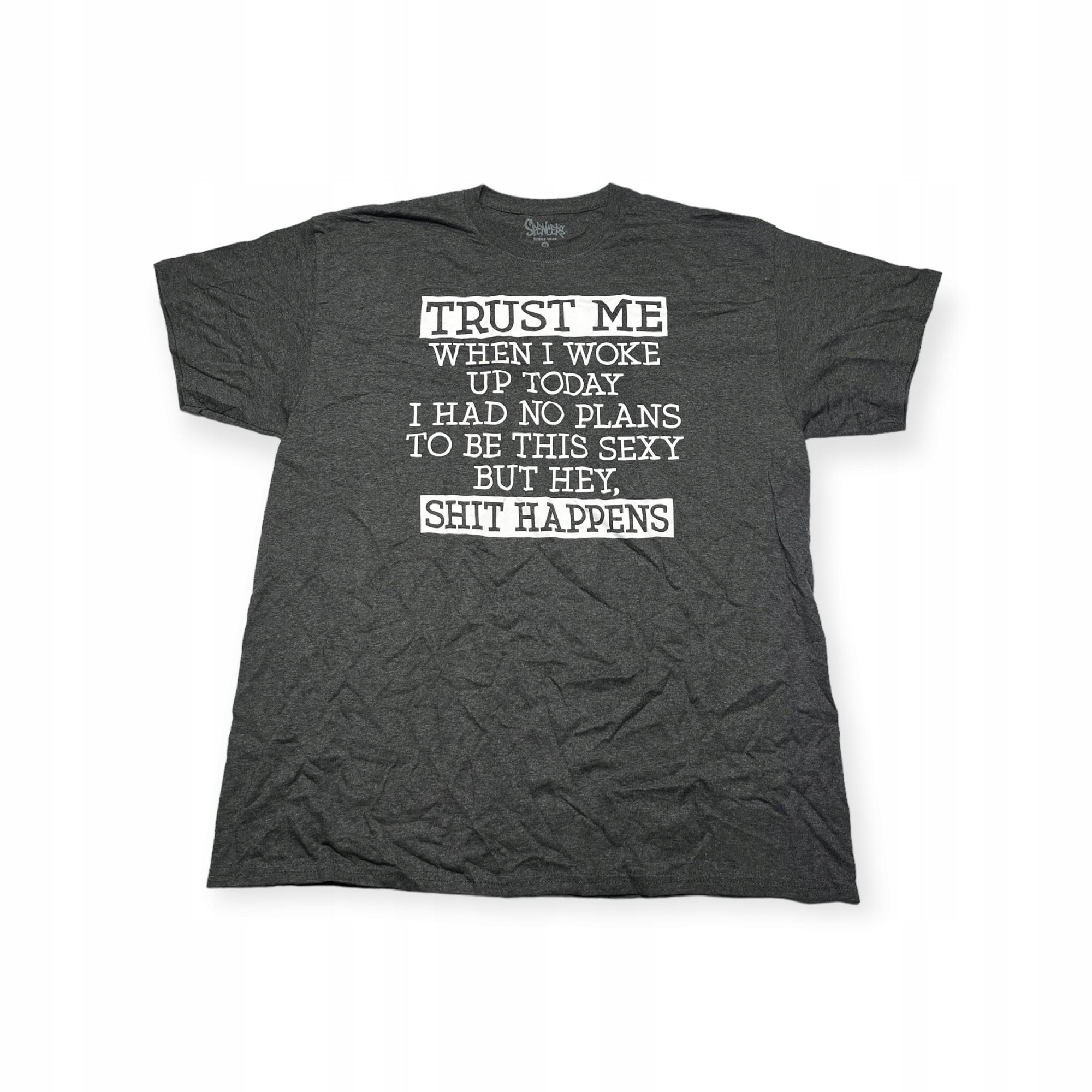 Outletup-clothes Koszulka T-shirt męski okrągły dekolt SPENCER'S NADRUK M
