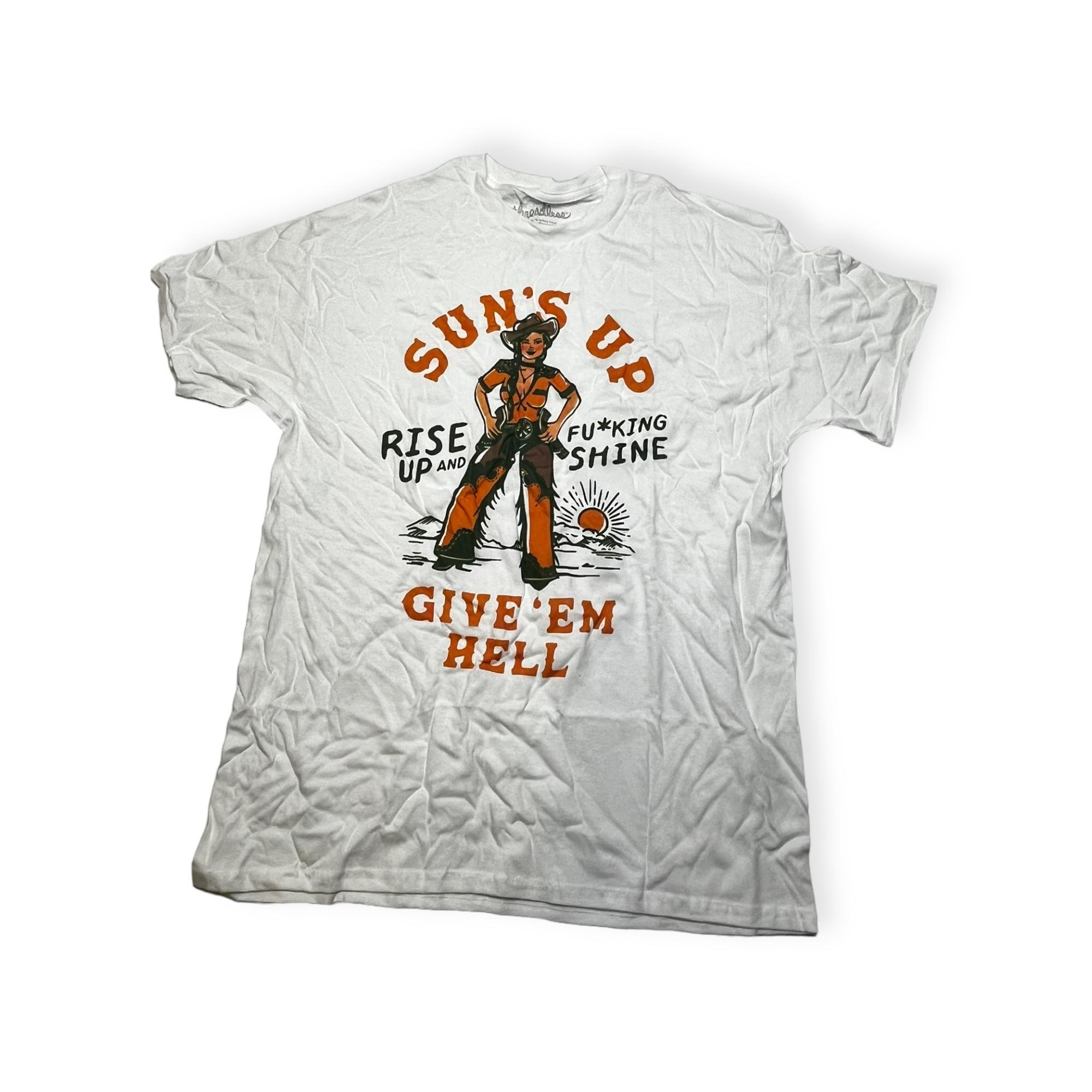 Outletup-clothes Koszulka T-shirt męski okrągły dekolt SPENCER'S NADRUK XL