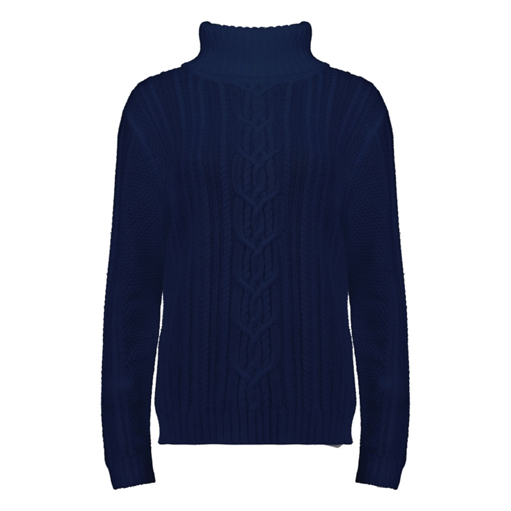 Bloomings Damestrui turtle neck cable knit navy