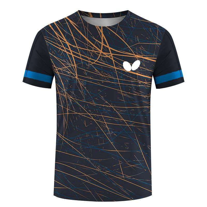 Bobby3 Zomer Heren Tafeltennis T-shirts Snel Droog Korte Mouw Tops Fitness Hardloopshirt Ademend Casual Sportkleding XL