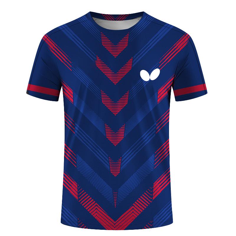 Bobby3 Zomer Heren Tafeltennis T-shirts Snel Droog Korte Mouw Tops Fitness Hardloopshirt Ademend Casual Sportkleding 4XL
