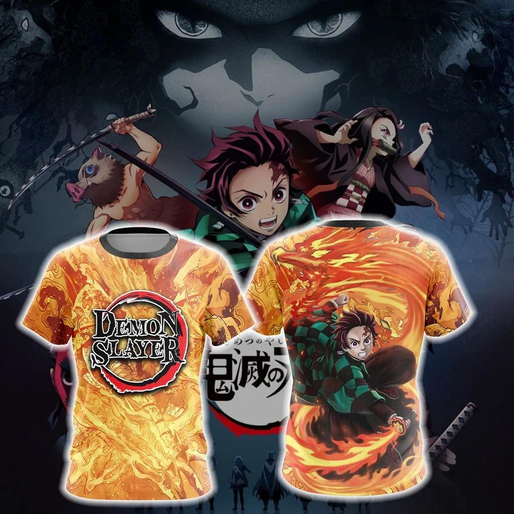 Bobby3 Astral Aura Tanjiro Demon Slayer T-shirt 2024 Zomer Casual Heren Dames T-shirt Japanse Anime Fans Kinderen Volwassenen Kleding Tops 3XL