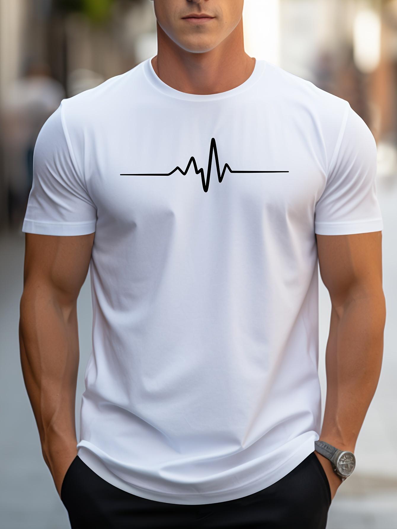 Chaokebang Zomerse losse maat creatief grafisch 3D-geprint heren T-shirt slim fit casual sport ronde hals korte mouwen T-shirt top L