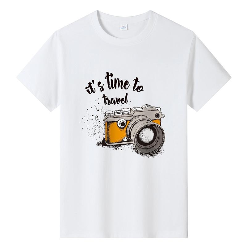 PCD16KL Grote maat puur katoenen heren casual T-shirt korte mouwen ronde hals jongens T-shirt XXXXL wit