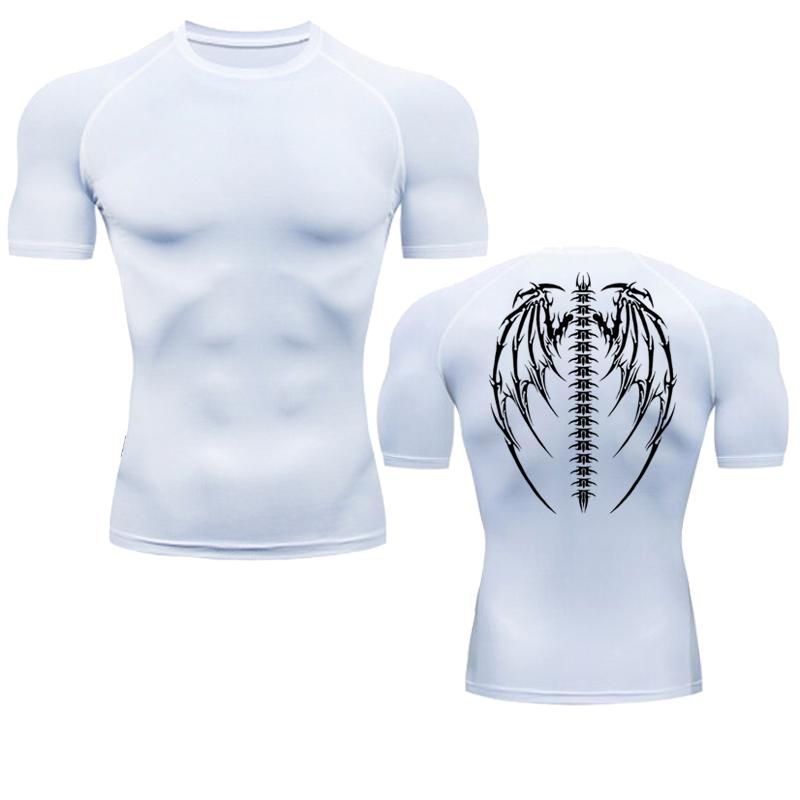 Xin nan zhuang Sport T-shirt Heren Compressieshirt Korte Mouw Gym Workout Hardloop T-shirt Heren T-shirts Anime Print Strakke Fitness Sneldrogende Top M