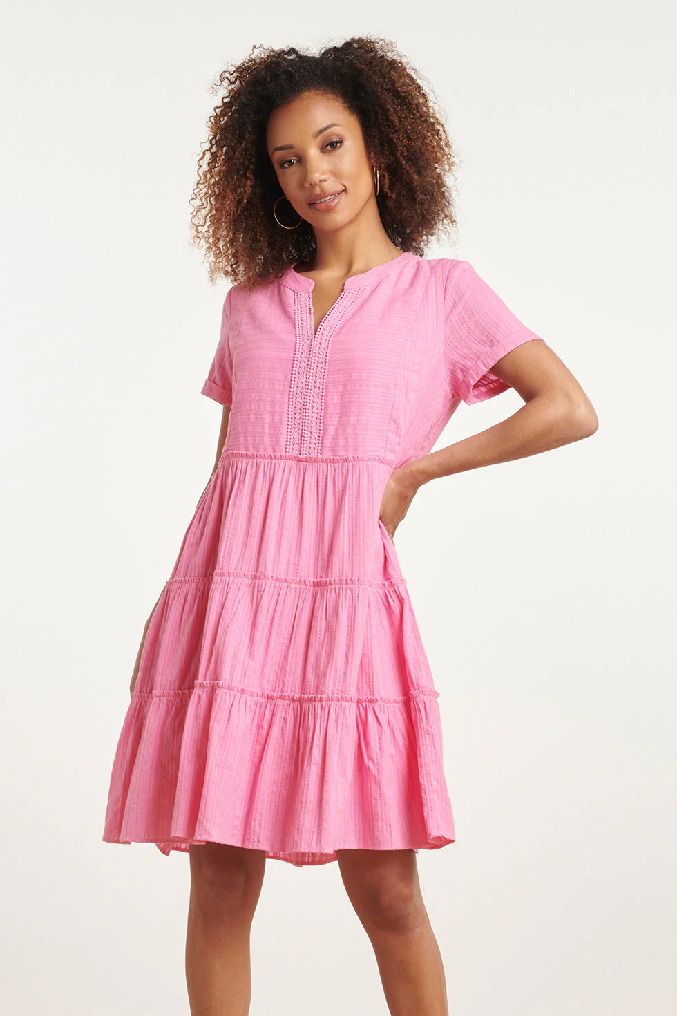 Smashed Lemon 24105 zomerjurkheldere licht tint met kantdetails |