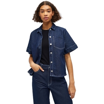 Object Blouse  Shirt Gemme - Dark Blue Denim