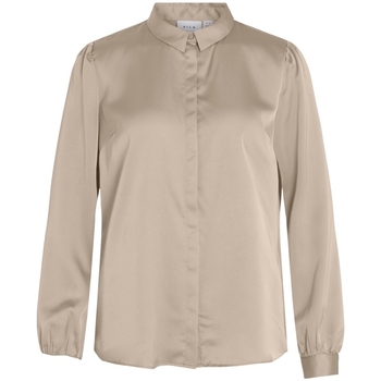 Vila Blouse  Noos Ellette Satin Shirt - Cement