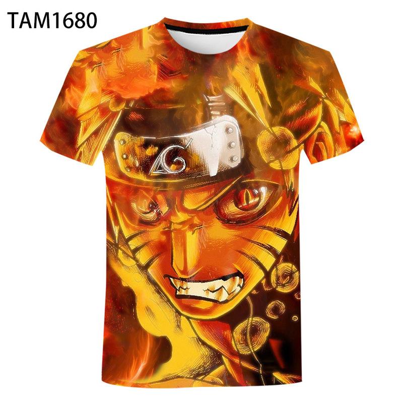 Baibao QIQI T-shirt met korte mouwen Naruto Japanse cartoon mode casual kinderen herenkleding 3D bedrukte topkleding met korte mouwen L