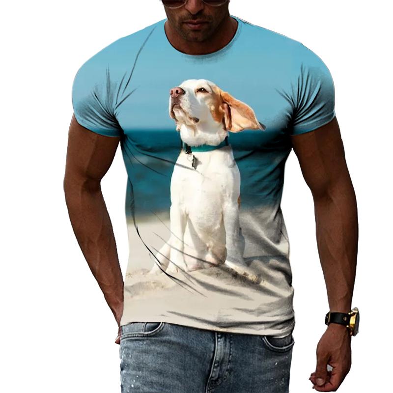 ETST WENDY 05 Zomer Nieuwe Grappige Dier Hond grafische t-shirts Mannen Mode Casual Ronde Hals Afdrukken Korte Mouwen Persoonlijkheid Trend 3D Tees Tops 6XL