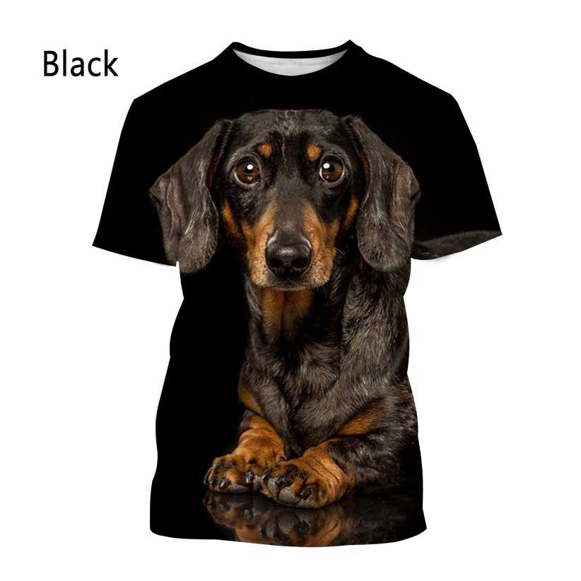 ETST 07 Teckel T-shirt Heren Mode 3D Bedrukt Korte Mouw Zomer Casual Honden Shirt Top Trendy Heren XL