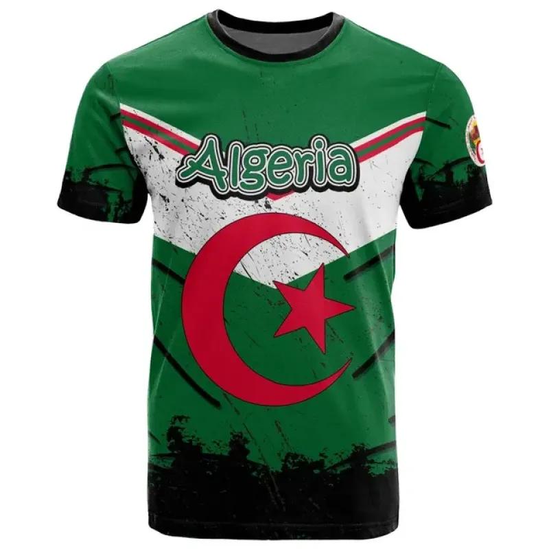 ETST 07 Algerije 3D T-shirt Korte Mouwen Casual Sport Los T-shirt Vlag Print Hoge Kwaliteit T-shirt Zomer Ronde Hals Mannen Dames Tops L