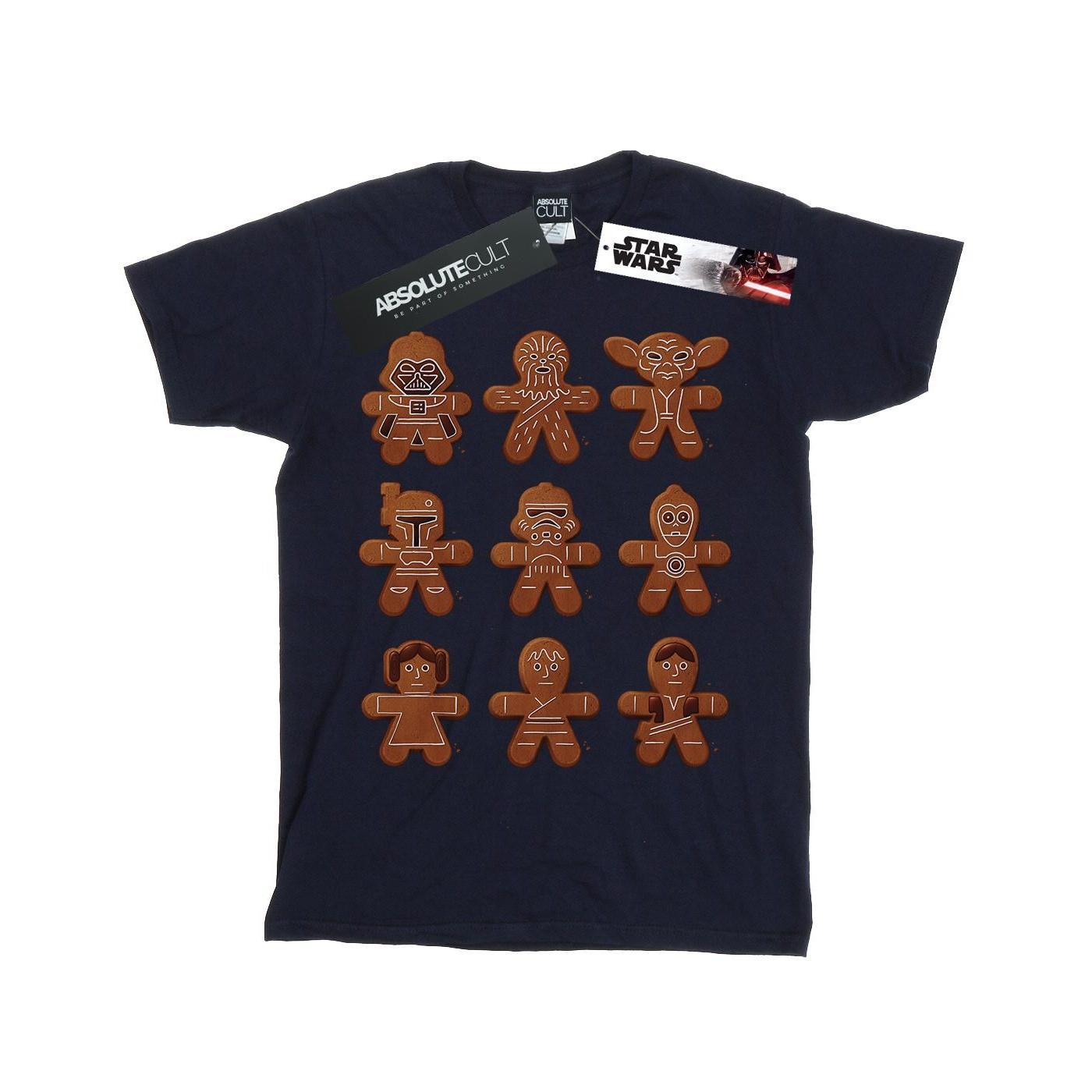 Star Wars Mens Christmas Gingerbread T-Shirt XXL marineblauwe kleur