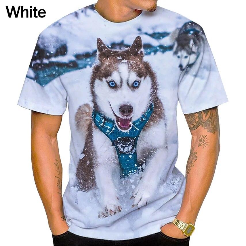Xin nan zhuang Zomer Casual Cool T-shirt Unisex Grappige Schattige Hond 3D Geprint Korte Mouw XXXXL