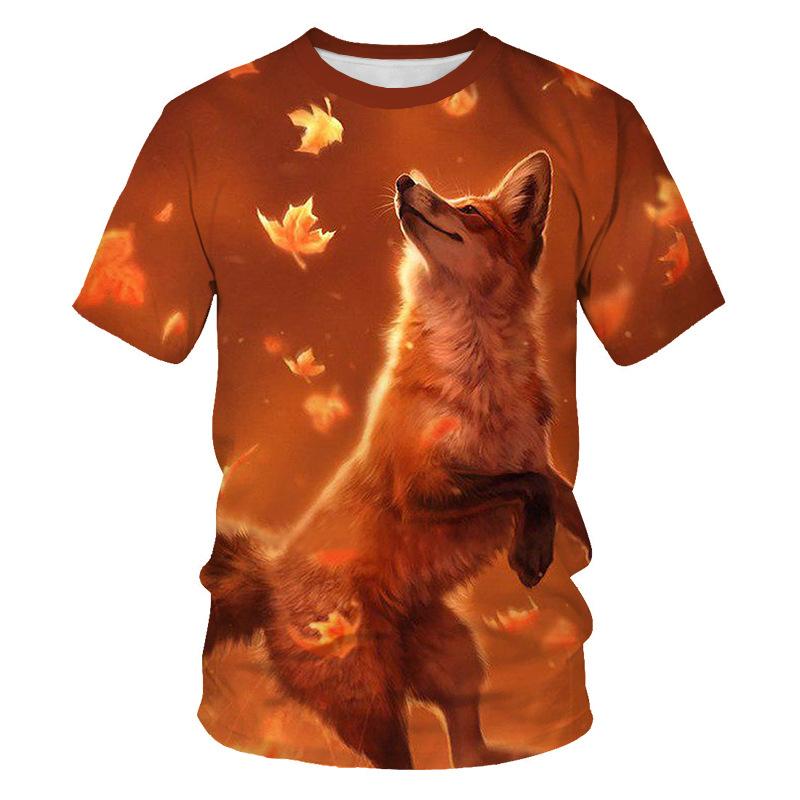 HerSight Losse Zomer Tops Mannen Plus Size Kleding Dier 3D Print T-shirt Paar Wolf Patroon Tees O Hals Korte Mouw top Ademende Man Shirts 6XL