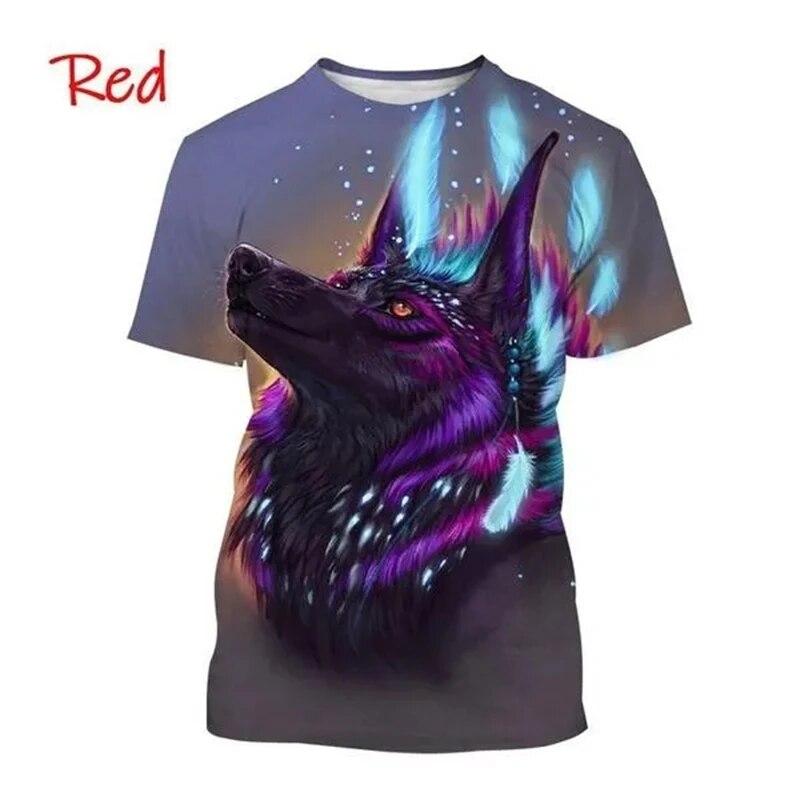 Bobby 2 Wolf 3D-print T-shirt Dierenpatroon Ronde hals Korte mouw Beast Wolf AI Art Fashion Casual Tops voor mannen en vrouwen XXL