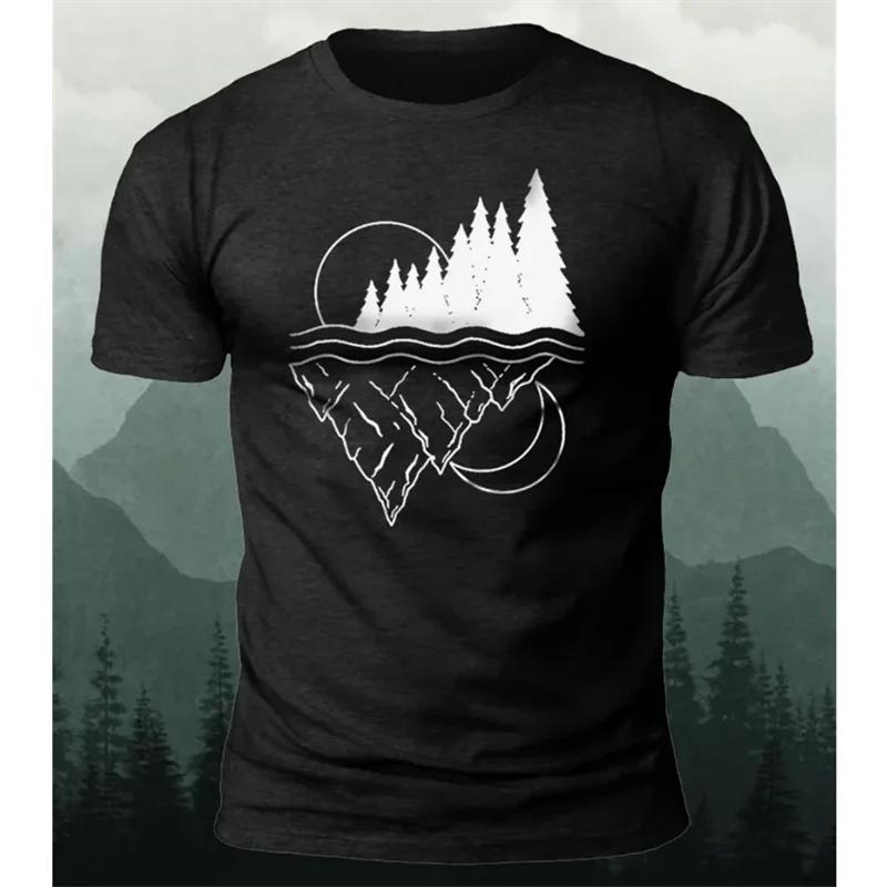 Xin nan zhuang 2024 Zomer T-shirt Voor Mannen Mountain Patroon 3d Print Heren T-shirts Nieuwe Mode Tees Sportkleding Gym Tops Homme casual Kleding XL