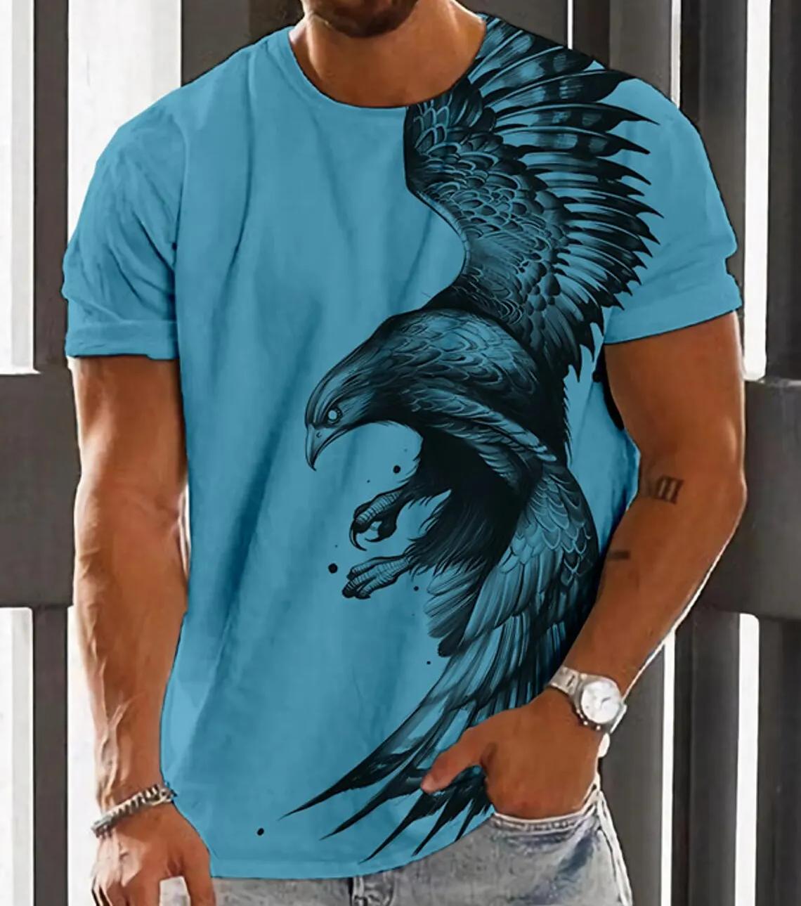 Transmission of love Heren T-shirt Voor Heren 3D Geprint Grafisch Wolf T-shirts Oversized Mode Tops Korte Mouwen Zomer Dameskleding Tees Tops 4XL