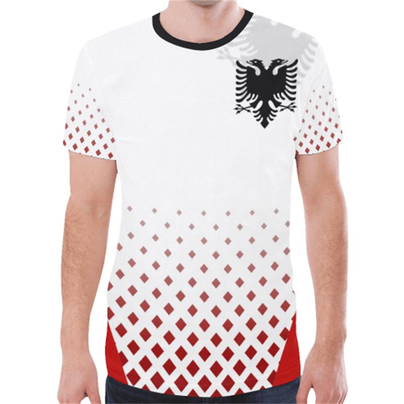 Xuhaijian02 Albanië Vlag Grafische T-shirts Albanees Nationaal Embleem 3D Print T-shirt Voor Mannen Kleding Sport Contest Jersey Eagle Tee jongen Tops XL