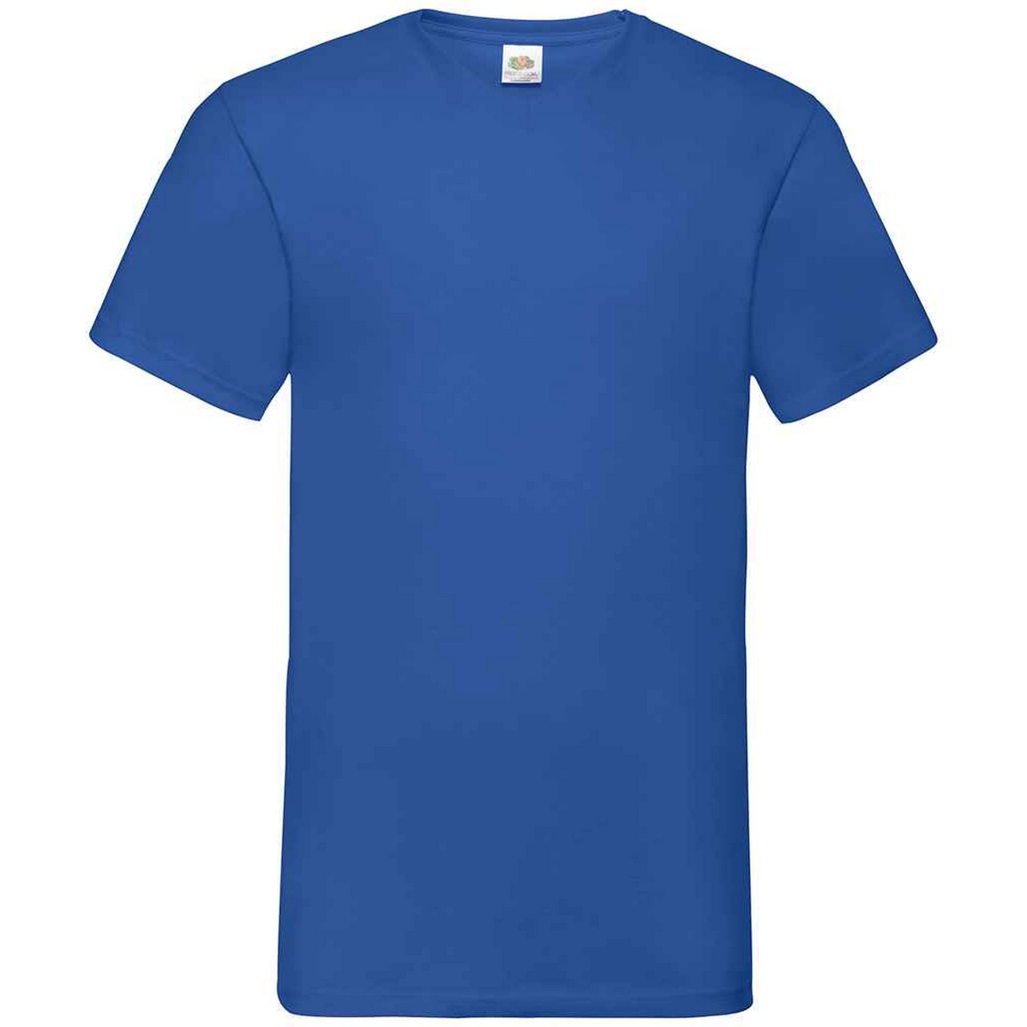 Fruit Of The Loom Mens Value V Neck T-Shirt S koningsblauwe kleur
