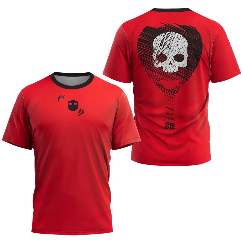 ETST 005 Skull Snel drogende City Padel T-shirt Hoge kwaliteit vochtafvoerende tennistraining T-shirt Kleding Nieuwe zomer heren losse sporttop T-shirt 2XL