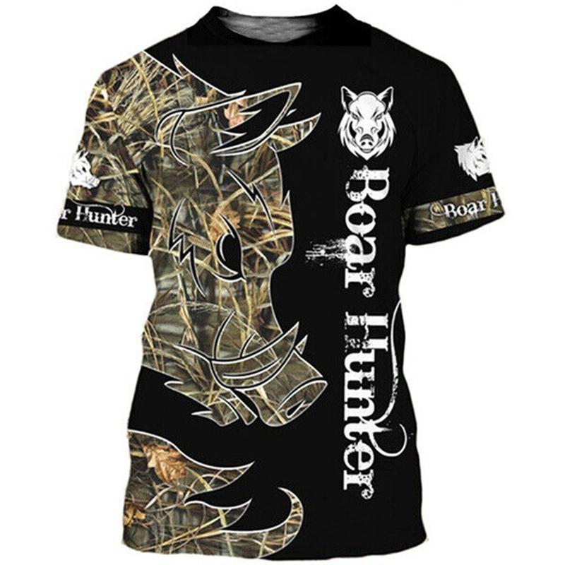 ETST 07 Camo Hunting Animals Wild Boar Dames Heren T-shirt 3D Print Korte Mouw Tee Tops Casual O Hals Streetwear T-shirts Hombre Ropa 2XL