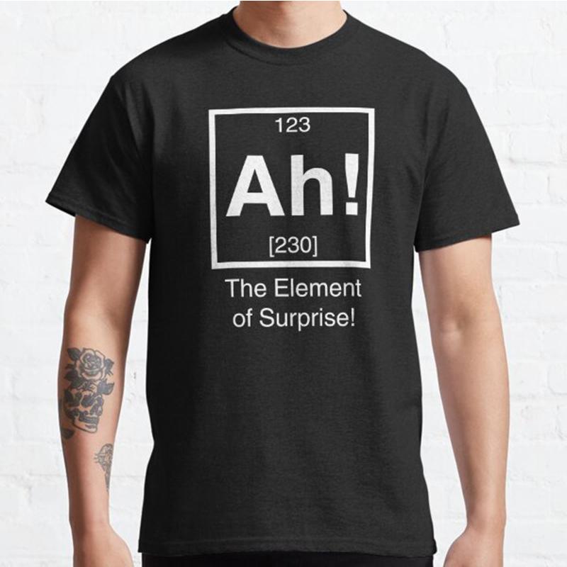 FT tss1 Plus Size S-3XL Ah The Element of Surprise Printed T-shirt Men's Tops Fashion Clothes Tees XXXL zwart