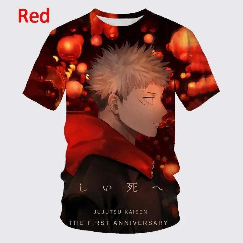 ETST0013 2024 Zomer Nieuwe Anime Jujutsu Kaisen 3D-print T-shirt Heren Persoonlijkheid Hiphop Korte mouwen Unisex Casual Ronde hals Tops 3XL